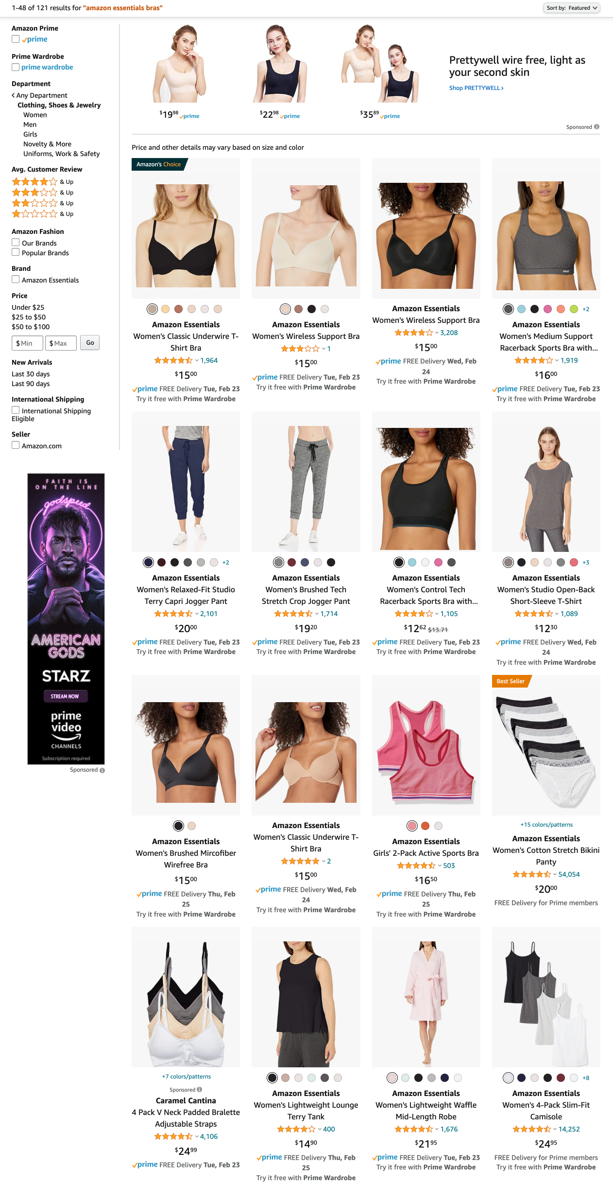 Amazon Essentials Bras